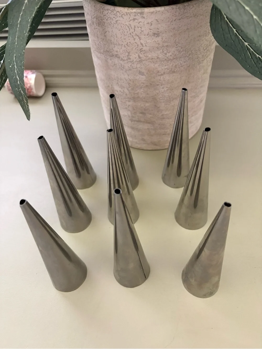 Set of 9 Stainless Steel Pastry Molds/Cannoli Form